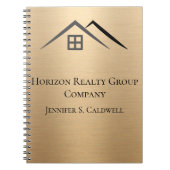 豪華な金属金ゴールド実在領域 ノートブック (正面)