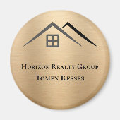 豪華な金属金ゴールド実在領域 マグネット (正面)