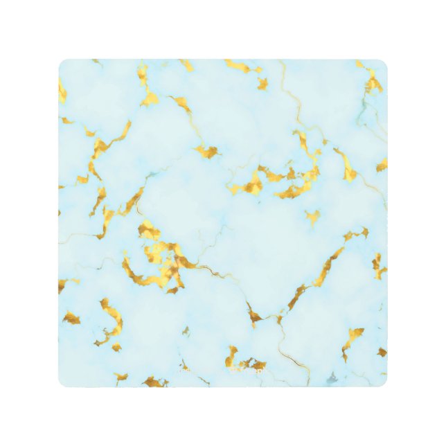 豪華な金箔を施した陶器のモチーフを使った陶芸 メタルプリント (正面)