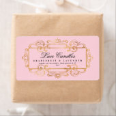 豪華な金箔スワールピンクエレガント製品 ラベル (インサイチュ)