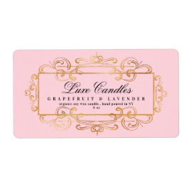 豪華な金箔スワールピンクエレガント製品 ラベル