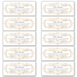 豪華な金箔スワール白エレガント製品 シール