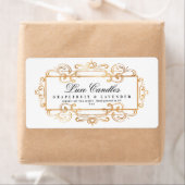 豪華な金箔スワール白エレガント製品 ラベル (インサイチュ)