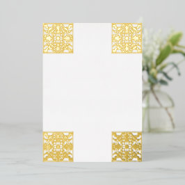 豪華な金箔バロックの枠空白の 箔招待状