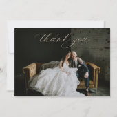 豪華な金箔庭園の結婚式写真 サンキューカード (正面)