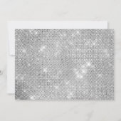 豪華な銀のスパークルフォイルモノグラム ノートカード (裏面)