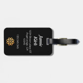 豪華な銀の金ゴールドクラシックモノグラムのパーソナライズ ラゲッジタグ (裏面横)