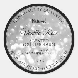 豪華な銀グリッター製品の包装ラベル ラウンドシール