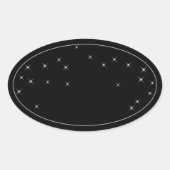 豪華な銀グリッター製品の包装ラベル 楕円形シール (正面)