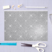 豪華な銀フェイクグリッタープリントクリスマスプレゼント 薄葉紙 (クラフト)