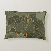 豪華な銀杏金ゴールドラインアート アクセントクッション (裏面)