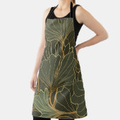 豪華な銀杏金ゴールドラインアート エプロン (インサイチュ)