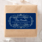 豪華な銀箔ブルーエレガント製品ラベル ラベル (インサイチュ)