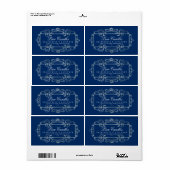 豪華な銀箔ブルーエレガント製品ラベル ラベル (フルシート)