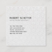 豪華な銀製の金ゴールドの最小主義の幾何学的なパターン スクエア名刺 (裏面)