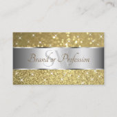 豪華な銀金ゴールドグリッタースパークスターズモノグラム 名刺 (正面)