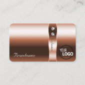 豪華な銅赤面光沢のあるダイヤモンドとロゴ 名刺 (正面)