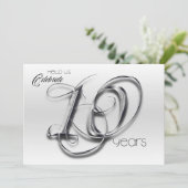 豪華な錫婚式10周年結婚記念日招待状 招待状 (スタンド正面)