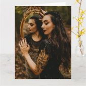 豪華な鏡グリーティングカード カード (黄色い花)