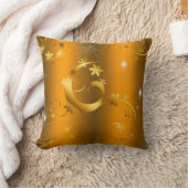 豪華な雪の結晶と渦巻きゴールデンクリスマス クッション (ブランケット)