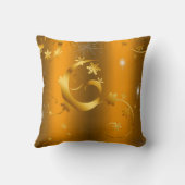 豪華な雪の結晶と渦巻きゴールデンクリスマス クッション (裏面)