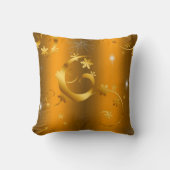 豪華な雪の結晶と渦巻きゴールデンクリスマス クッション (正面)