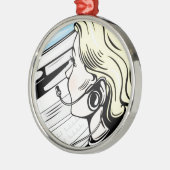 豪華な電話オペレータ メタルオーナメント (左)