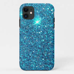 豪華な青いグリッターの輝き iPhone 11 ケース