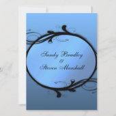 豪華な青い結婚式の招待状 招待状 (裏面)