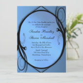 豪華な青い結婚式の招待状 招待状 (スタンド正面)