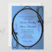 豪華な青い結婚式の招待状 招待状 (正面)