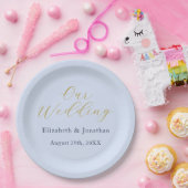 豪華な青い結婚式 ペーパープレート (パーティー)