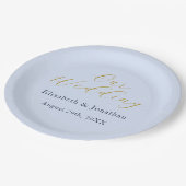 豪華な青い結婚式 ペーパープレート (アングル)