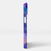 豪華な青と紫のアルコールインクフォンケース iPhoneケース (右側面)