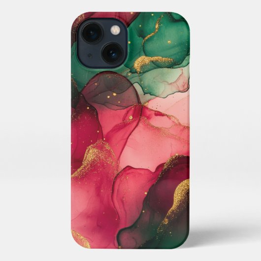 豪華な青と紫のアルコールインクフォンケース iPhoneケース (裏面)