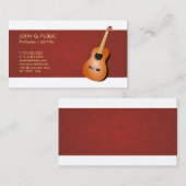 豪華な音楽の先生のギターのエレガントな絹の終わり 名刺 (正面/裏面)