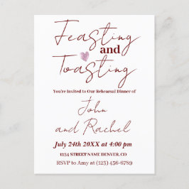 豪華な食事と乾杯のリハーサルディナー（ミニマル) ポストカード