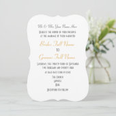 豪華な鮮やかなピンクと金ゴールドのダマスクの結婚式 招待状 (スタンド正面)