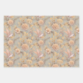 豪華な鳥の花柄 ラッピングペーパーシート (正面)