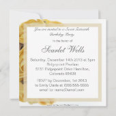 豪華な黄色のバラのスイート16の誕生日パーティー 招待状 (裏面)