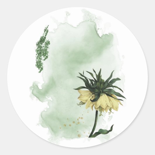 豪華な黄色の王冠 ラウンドシール (正面)