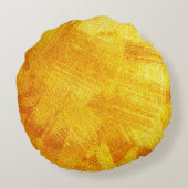 豪華な黄金のテクスチャ、抽象芸術の背景。 ラウンドクッション (裏面)