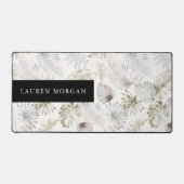 豪華な黄金のトロピック緑のモノグラム デスクマット (正面)