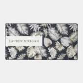 豪華な黄金のトロピック緑のモノグラム デスクマット (正面)