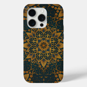 豪華な黄金の曼荼羅 iPhone 15 PROケース