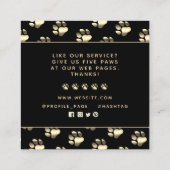 豪華な黄金の足のパタ感謝していーン  スクエア名刺 (裏面)