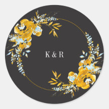 豪華な黄金ターコイズモノグラム結婚ズ