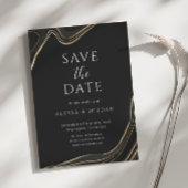 豪華な黒い大理石の背景(金ゴールドのライニング付き) 招待状