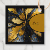 豪華な黒い金ゴールドは大理石結婚を食べる フェイバータグ (裏面)