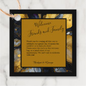 豪華な黒い金ゴールドは大理石結婚を食べる フェイバータグ (正面)